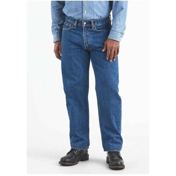 Levis 550 Relaxed Fit Medium Wash Denim Blue Jeans Mens Size 46X32 BIG & TALL - Picture 1 of 13